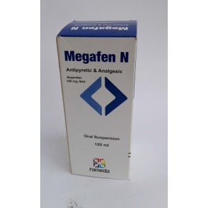 Megafen N ( Ibuprofen 100 mg / 5 ml ) oral suspension 120 ml 